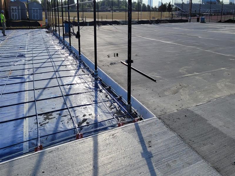ACHS Tennis Court Post Tension Concrete